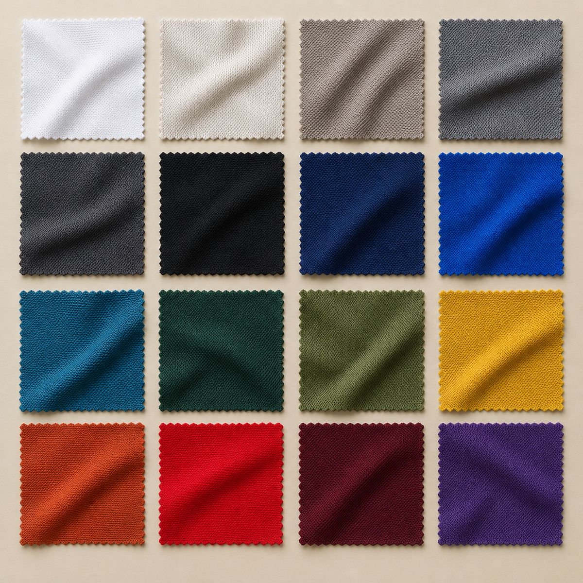 Minh họa dải màu Vải Thun Poly & Nylon